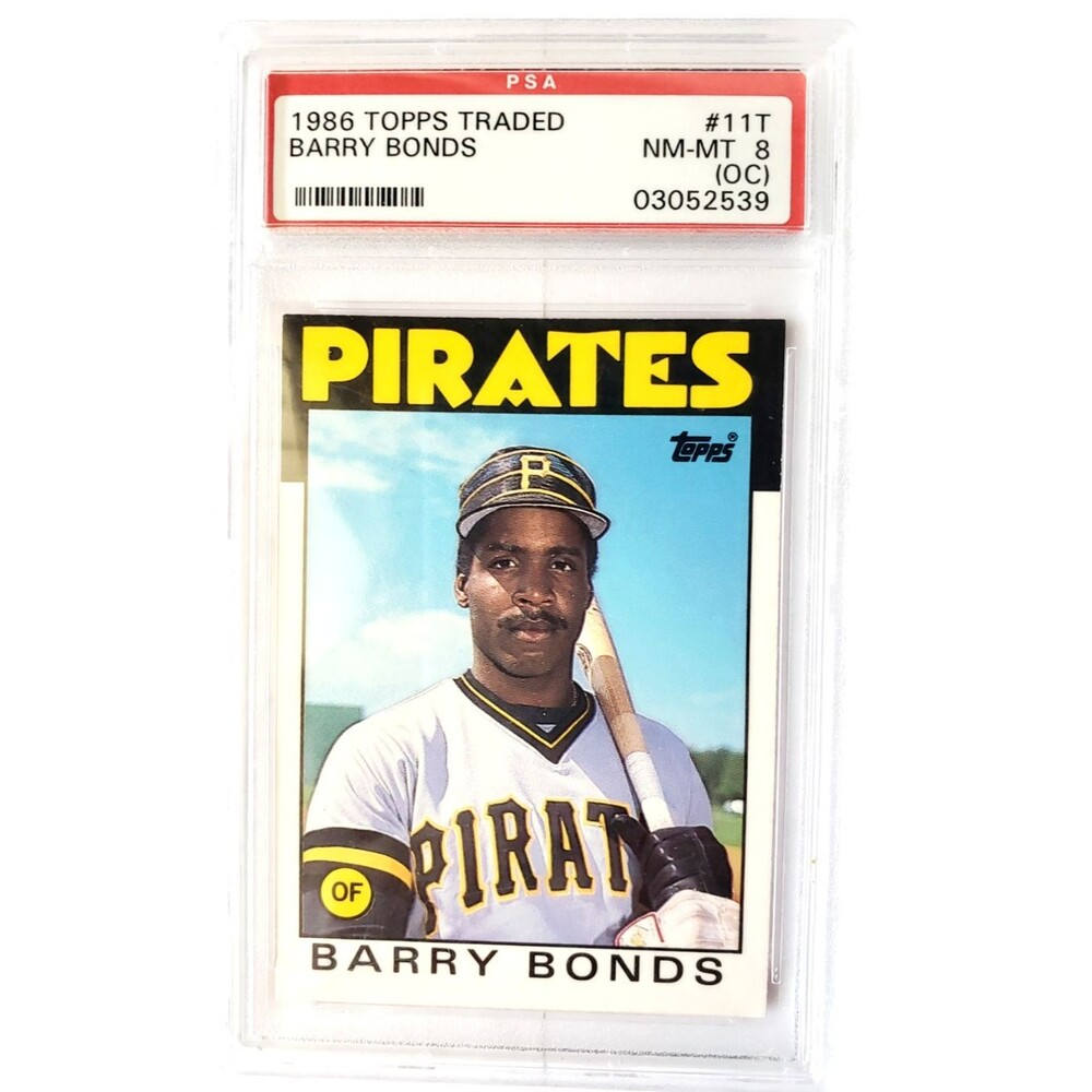 1986 Topps Traded Barry Bonds Rookie Card Graded PSA 8 NM-MT #11T New Card - Picture 1 of 2
